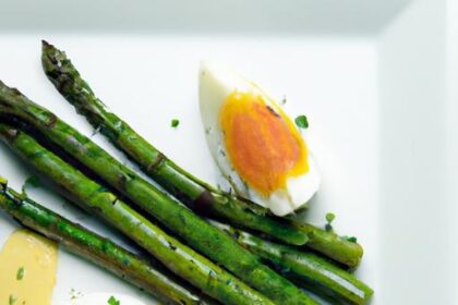 Tender Grilled Asparagus with Delicately Poached Eggs Flair