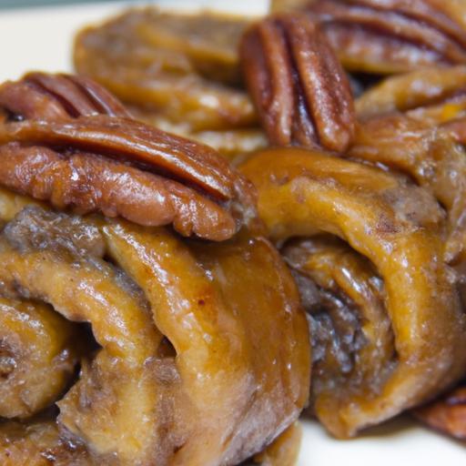 Sticky Rolls Delight: Maple Syrup Meets Crunchy Pecans Bliss