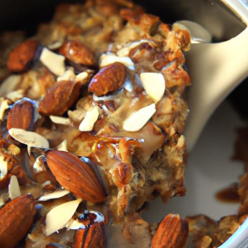 Decadent baked Oatmeal with Dark Chocolate & Almond Milk bliss