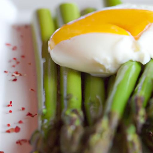 Tender Grilled Asparagus with delicately Poached Eggs Flair