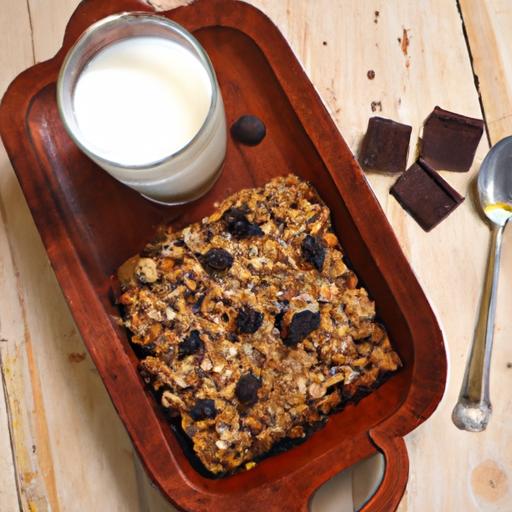 Wholesome Baked Oatmeal with Dark Chocolate & Almond Milk