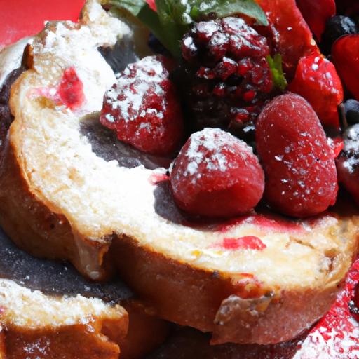 Decadent Stuffed French Toast with Cream Cheese & Berries