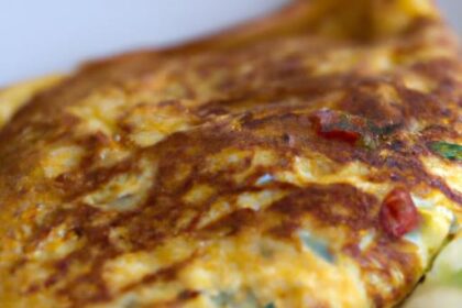 Fluffy Omelet Delight: Savory Feta Cheese Inside
