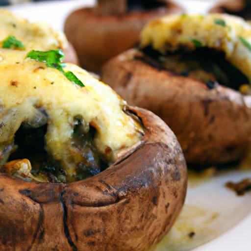 stuffed Giant mushroom caps: A Cheesy Delight Inside